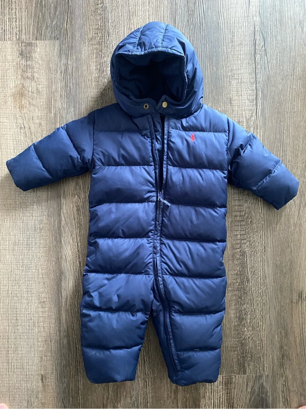 Ralph Lauren Navy Blue Hooded Puffer One-Piece